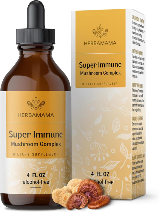 Vegan 8-Mushroom Super Immune Tincture - Non-GMO Liquid Drops for Immune Support, Alcohol & Sugar-Free - 56-Day Supply