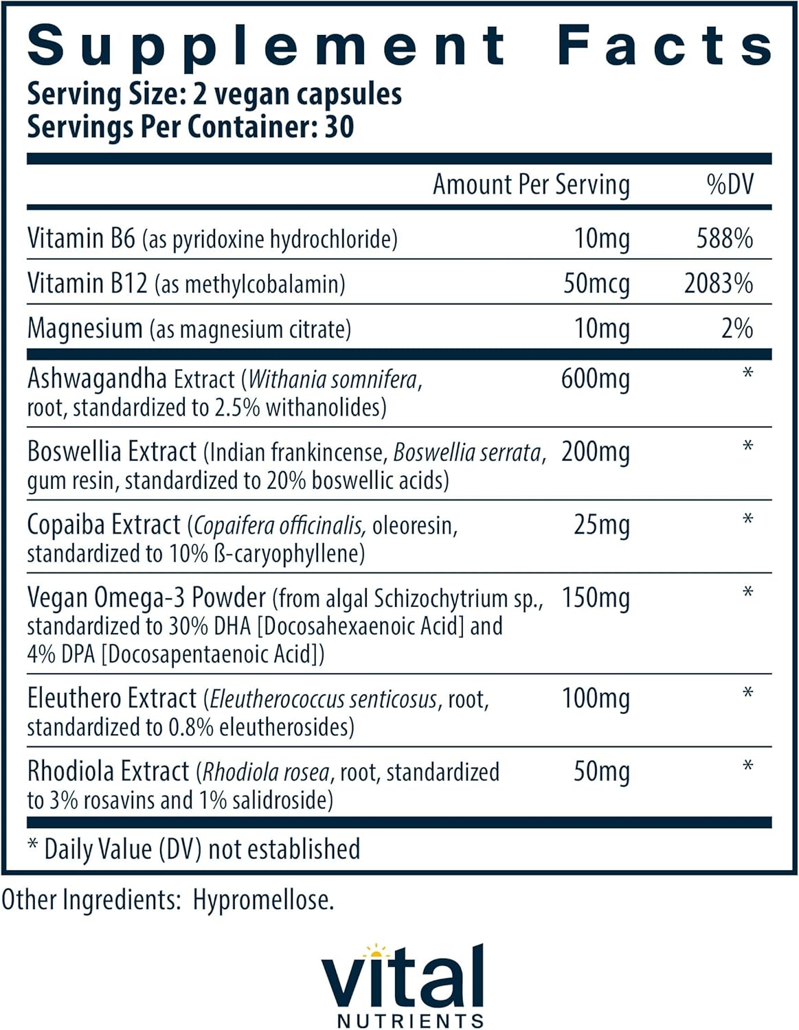 Vegan Adrenal Support + Supplement | Promotes Healthy Stress Response* | Gluten, Dairy, Soy Free | 60 Capsules