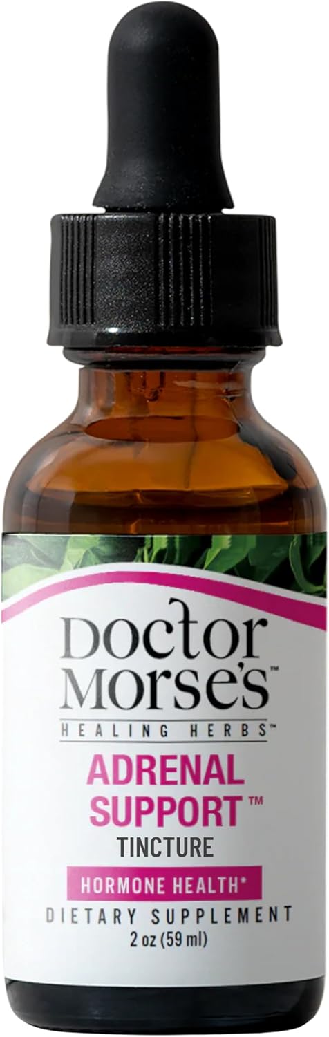 Vegan Adrenal Support Tincture for Stress Relief - Naturopath Formulated with Chaste Tree Berry, Dandelion Root, and Rhodiola - 2oz