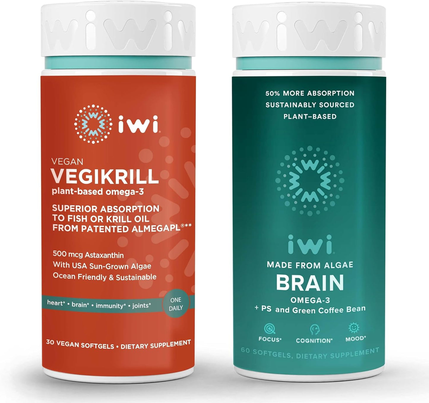 Vegan Algae Omega-3 Bundle - Plant-Based EPA + DHA, 30 Servings, Fish Oil Alternative, No Aftertaste