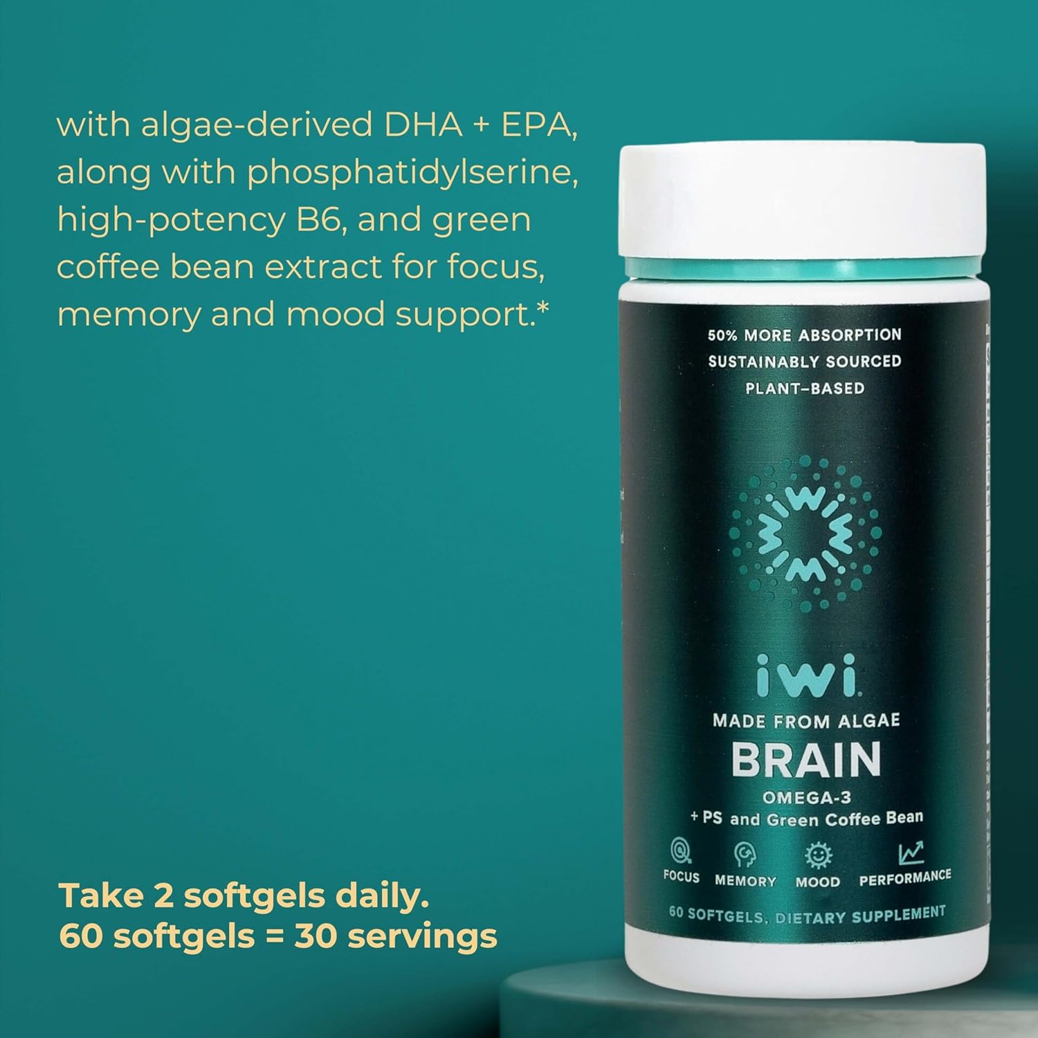 Vegan Algae Omega-3 Bundle - Plant-Based EPA + DHA, 30 Servings, Fish Oil Alternative, No Aftertaste