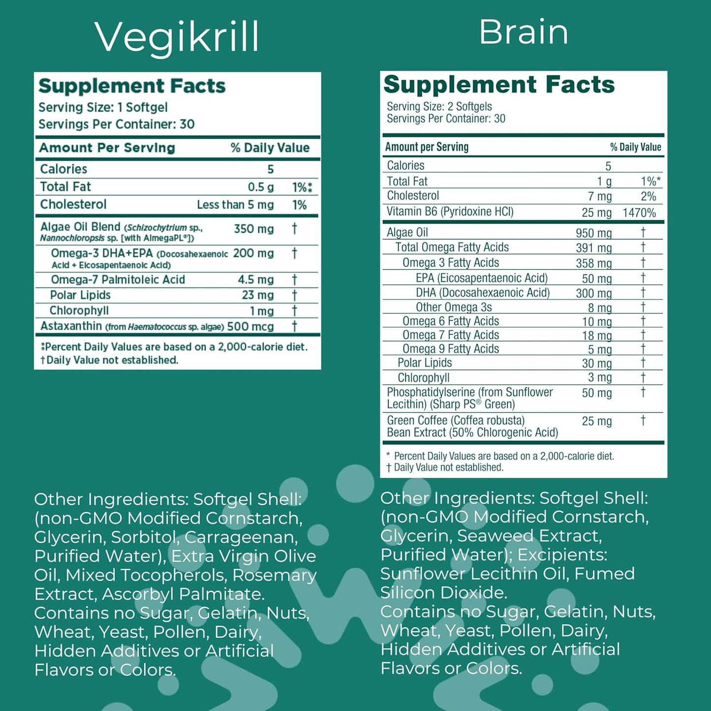 Vegan Algae Omega-3 Bundle - Plant-Based EPA + DHA, 30 Servings, Fish Oil Alternative, No Aftertaste