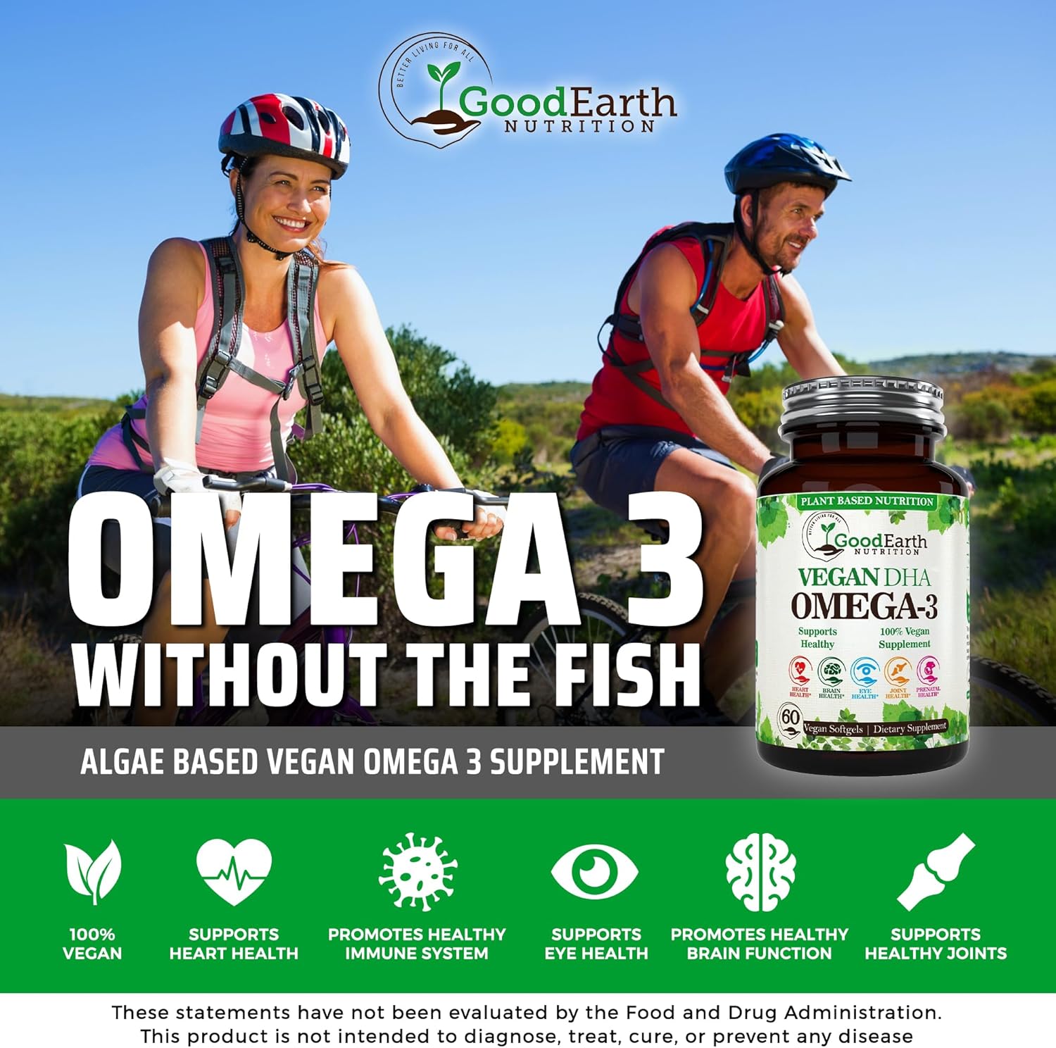 Vegan Algal Oil Supplements for Brain, Joint, Heart & Immune Support - DHA Omega 3 - Prenatal Vitamins - Burpless Algae - 60 Mini Softgels