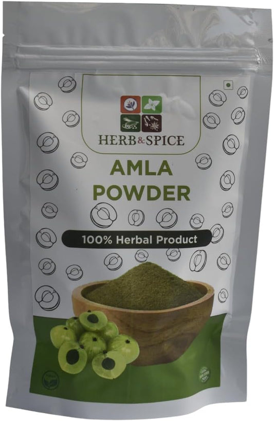 Vegan Ayurvedic Amla Powder with Holy Basil for Immune Support - Antioxidants, Vitamin C, Non-GMO, Kosher - 227g