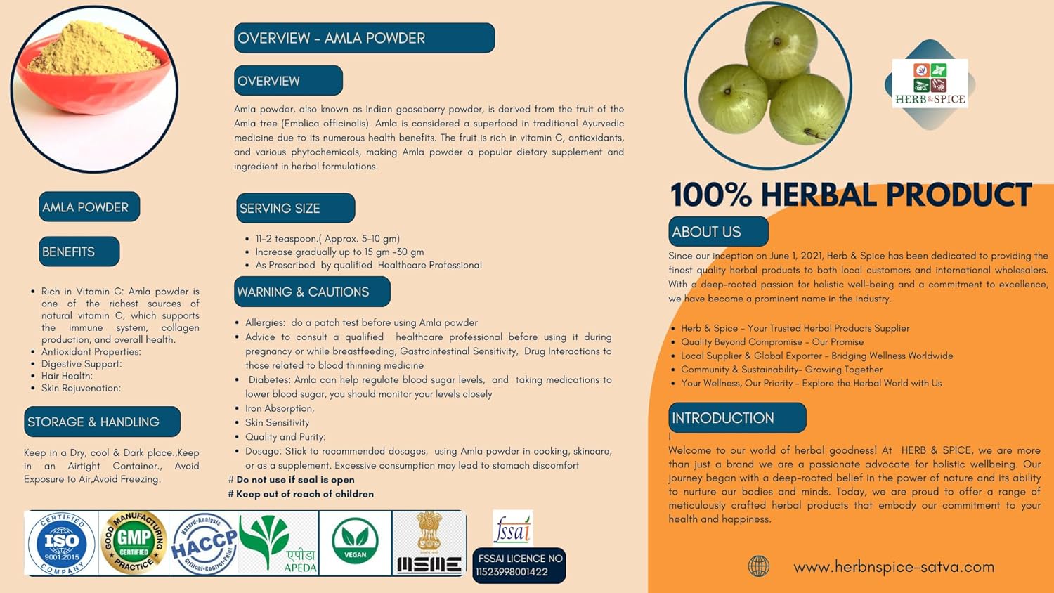 Vegan Ayurvedic Amla Powder with Holy Basil for Immune Support - Antioxidants, Vitamin C, Non-GMO, Kosher - 227g