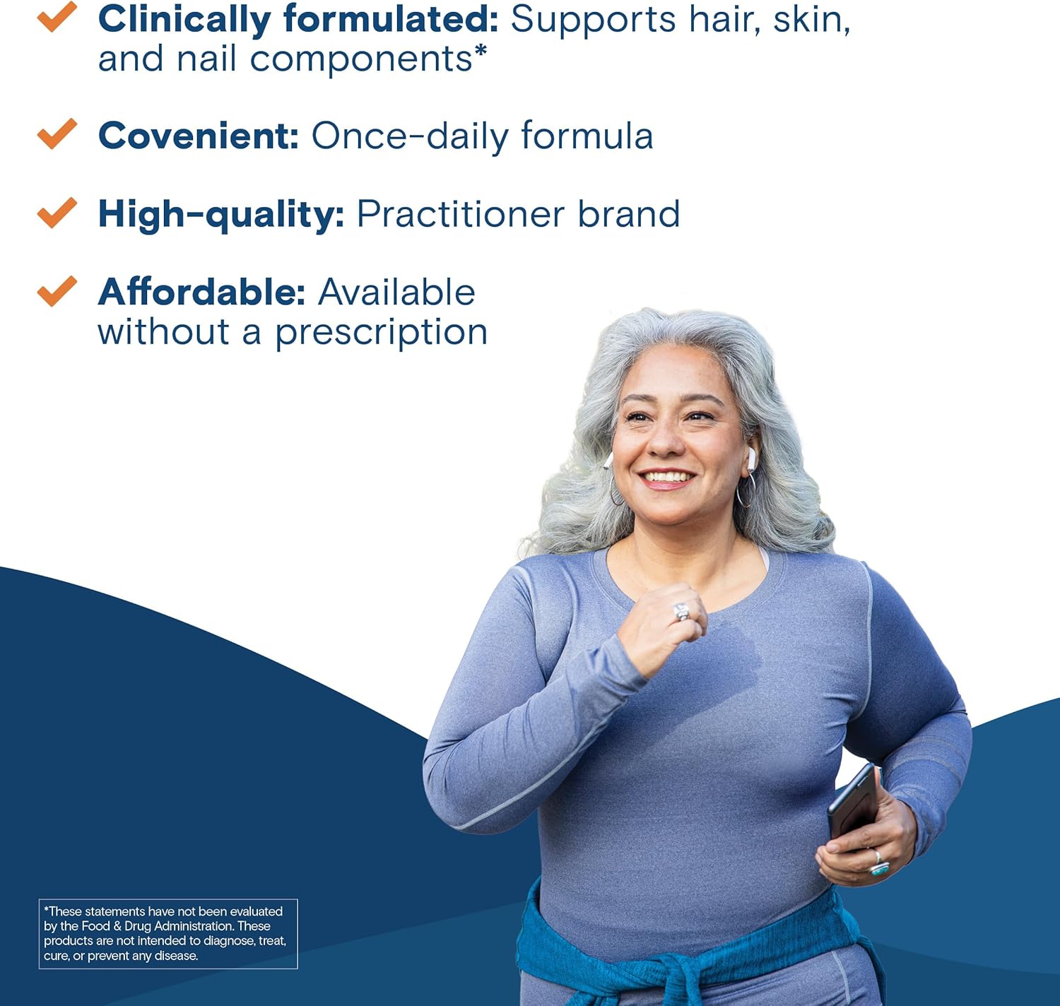 Vegan Bariatric Fusion ONE Per Day Hair Skin and Nails Vitamins for Women - Biotin, B12, B1 - 60 Capsules