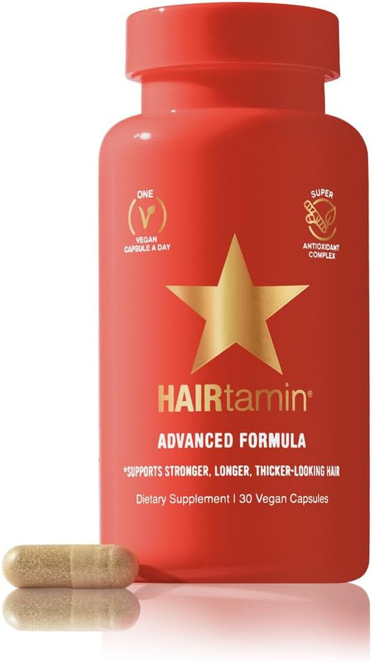 Vegan Biotin Capsules for Hair Growth & Health - Reduce Thinning & Loss - 30 Capsules