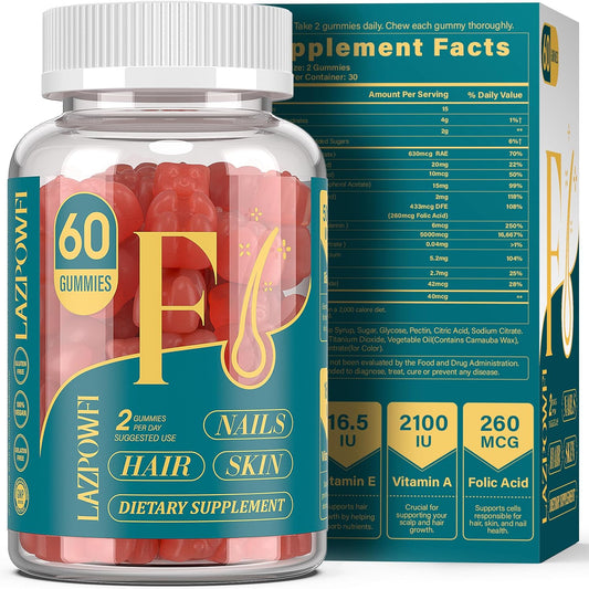 Vegan Biotin Gummies for Hair, Skin, and Nails - Hair Growth Support - 90 Day Supply