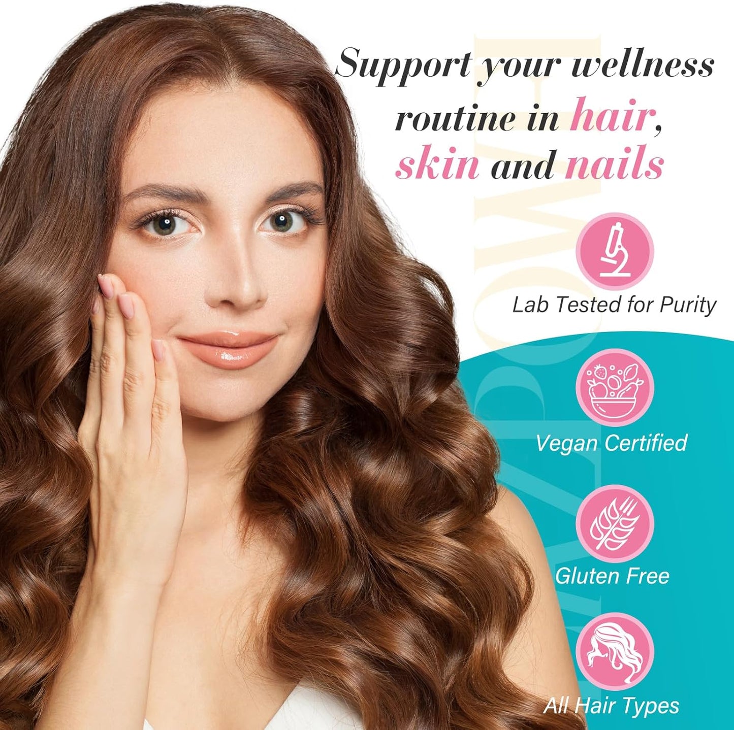 Vegan Biotin Gummies for Hair, Skin, Nails - Blueberry Flavor, 60 Count - Supports Hair Growth, Stronger Nails - Men & Women, 30 Day Supply