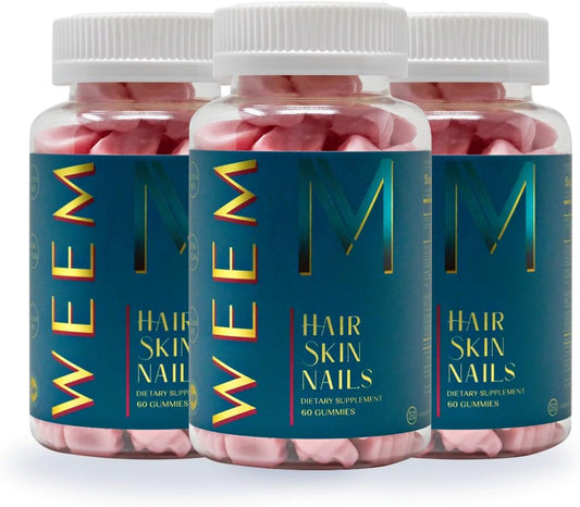 Vegan Biotin Gummies for Hair, Skin, Nails - Extra Strength Vitamin Supplement for Faster Growth & Strength - Men & Women (3 Pack)