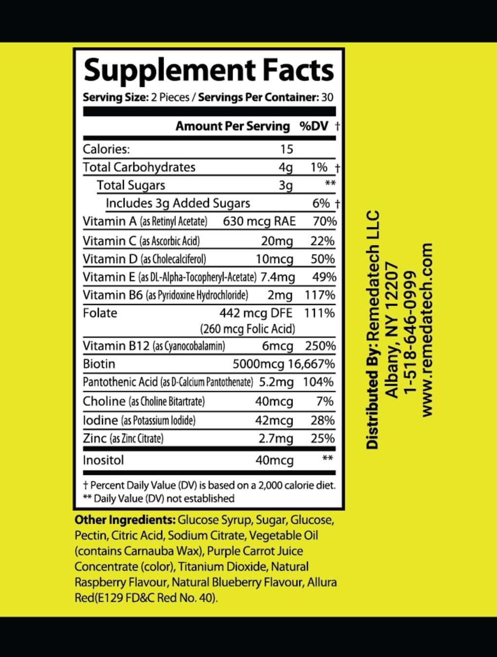 Vegan Biotin Gummies for Hair, Skin & Nails Growth - Stronger Nails, Healthier Skin, Extra Strength Formula for Men & Women