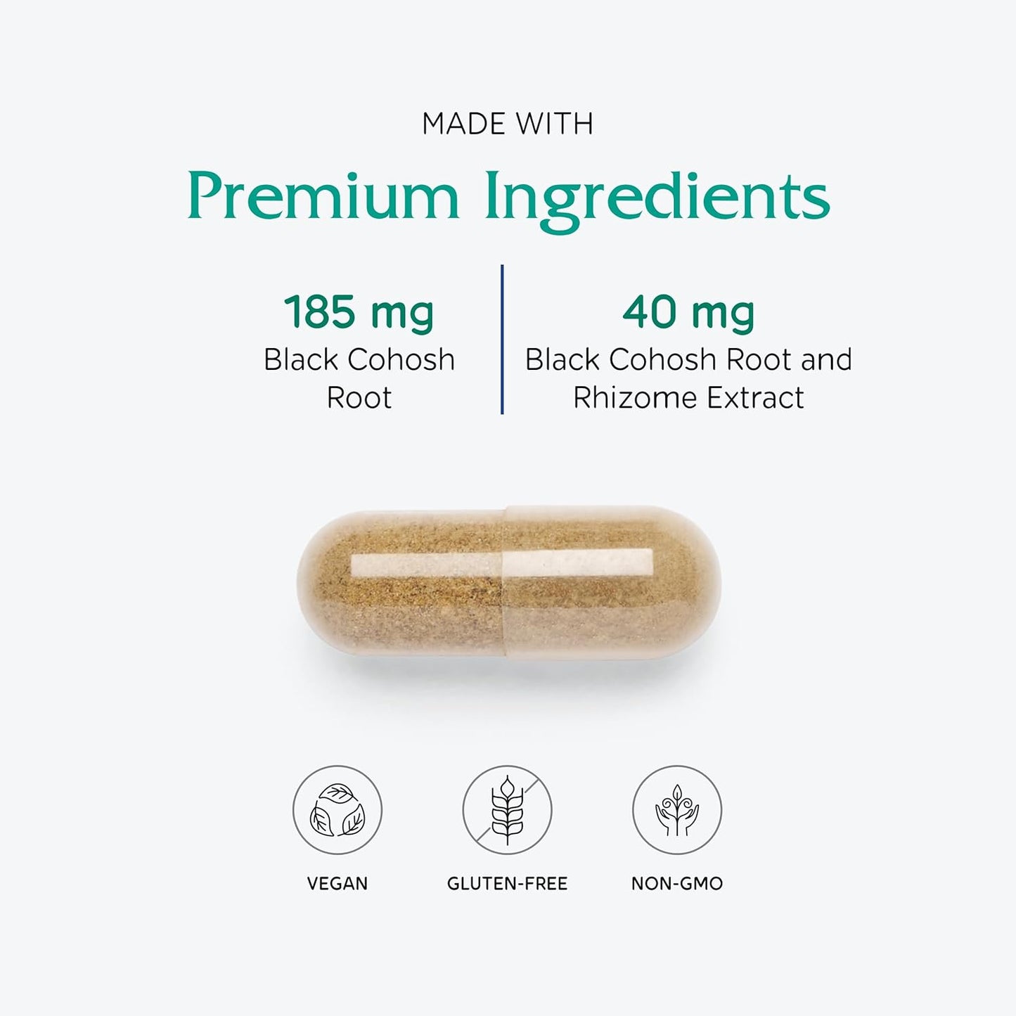 Vegan Black Cohosh Extract Capsules by Vitanica - 60 Count