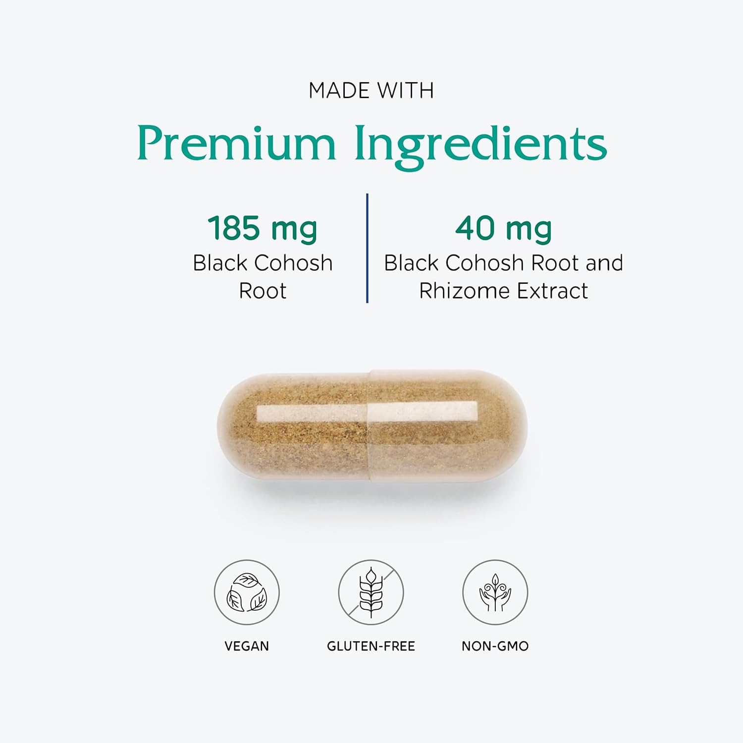 Vegan Black Cohosh Extract Capsules by Vitanica - 60 Count