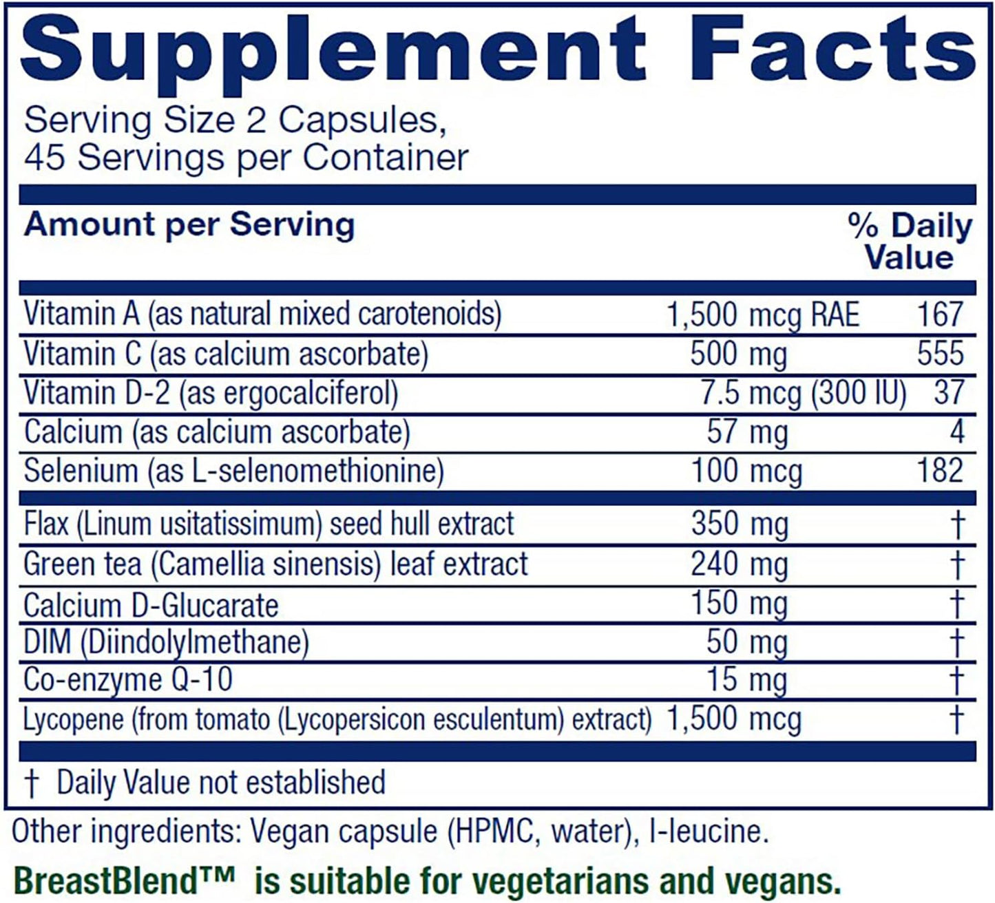 Vegan Breast Care Support Supplement, 90 Capsules by Vitanica BreastBlend