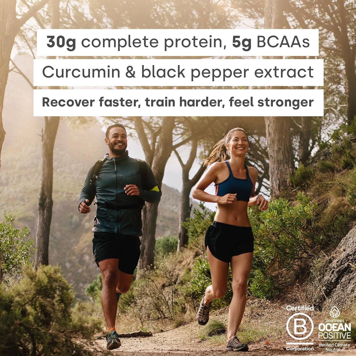 Vegan Chocolate Hazelnut Protein Powder - 30g Plant Based Protein with BCAAs & Digestive Enzymes - Ideal Post Workout Drink