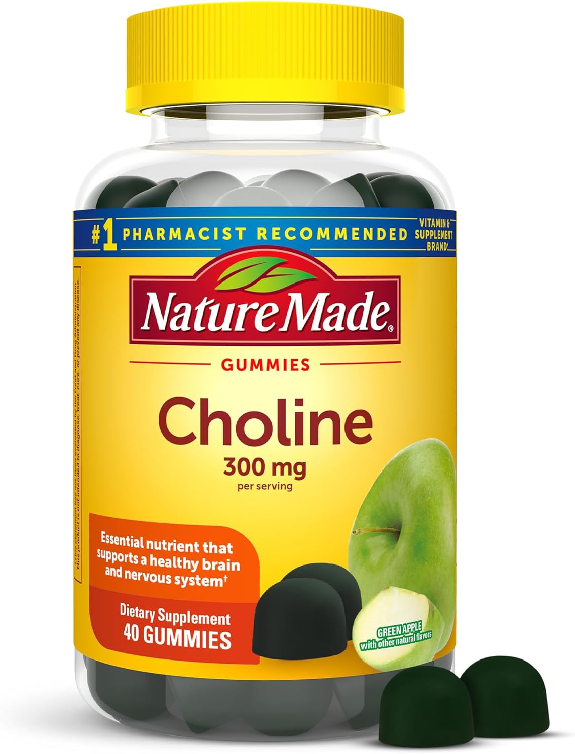Vegan Choline Gummies for Liver, Nervous System & Brain Health - 20 Day Supply