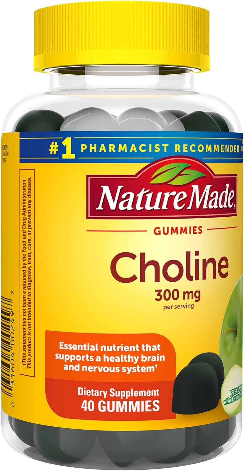 Vegan Choline Gummies for Liver, Nervous System & Brain Health - 20 Day Supply