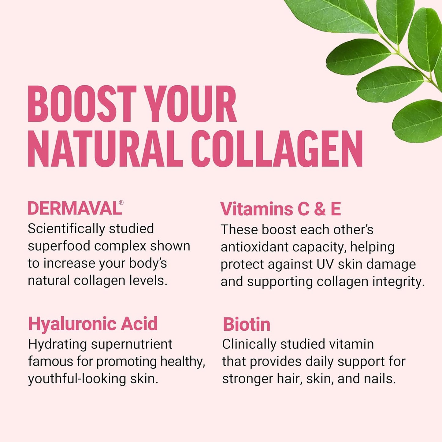 Vegan Collagen Booster with Biotin, Hyaluronic Acid, Vitamin C - Tropical Fruit Soft Chews for Hair, Skin, Nails, Joint Support - 60 Count