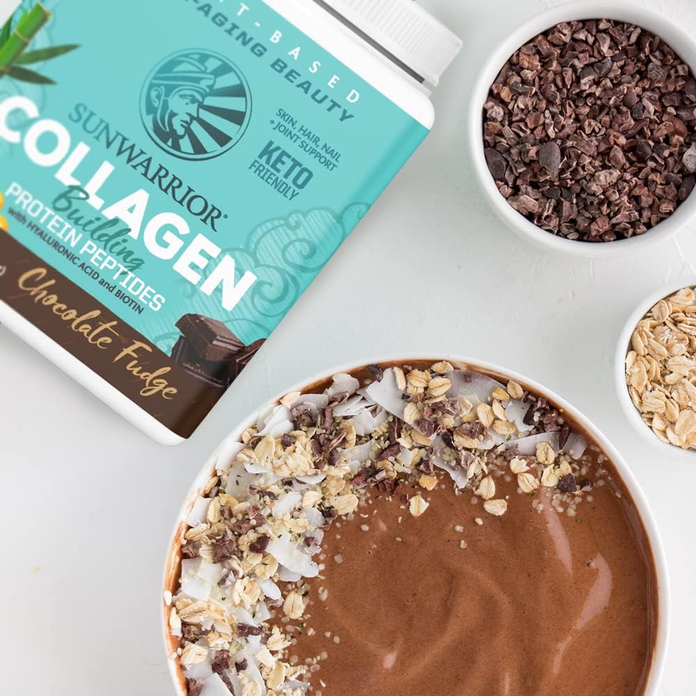 Vegan Collagen Peptide Powder with Hyaluronic Acid | Chocolate & Vanilla Flavor | 20 Servings