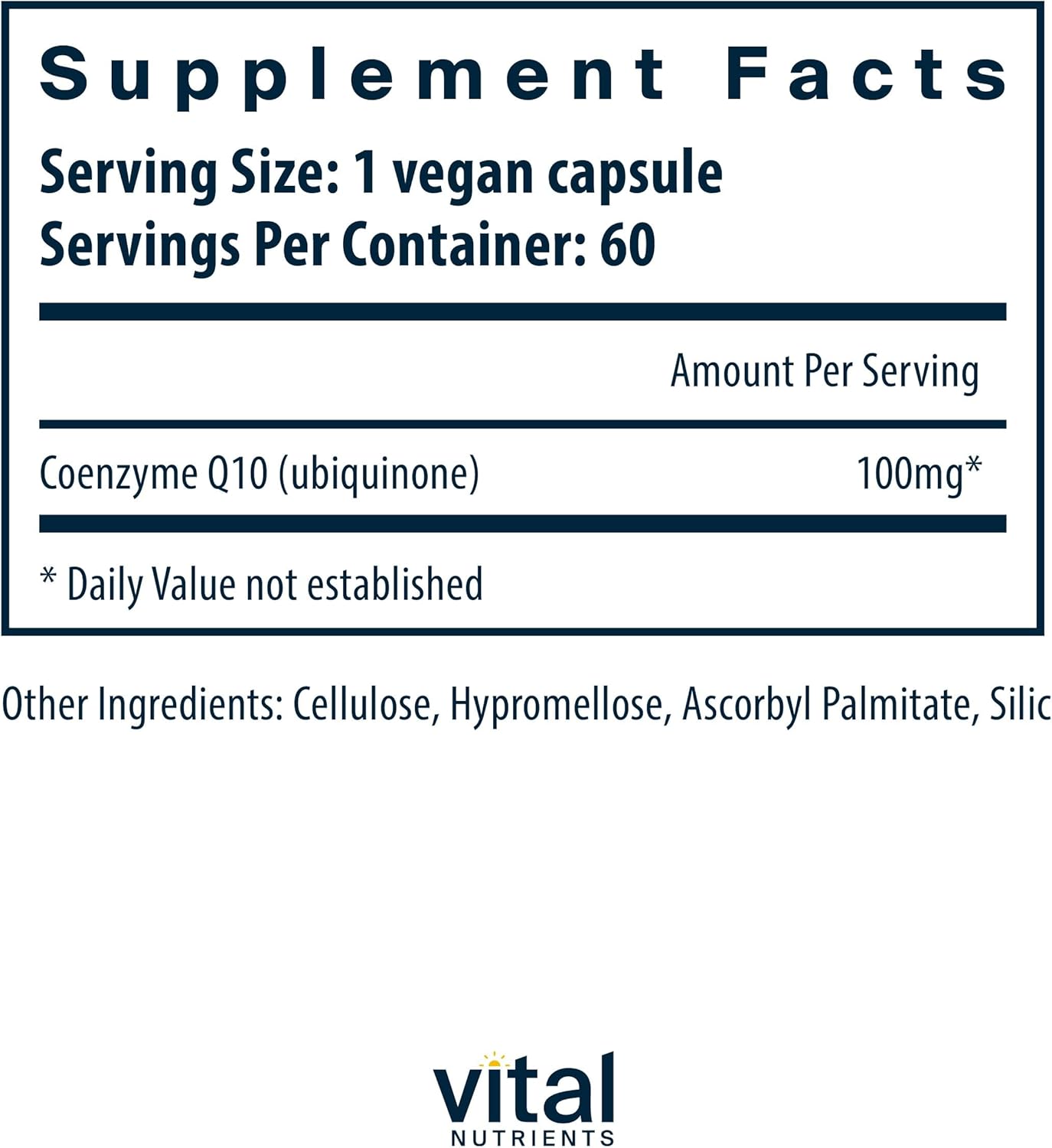 Vegan CoQ10 100mg Supplement for Heart Health & Energy - 60 Capsules, Gluten/Dairy/Soy Free, Non-GMO, Potent Antioxidant from Ubiquinone