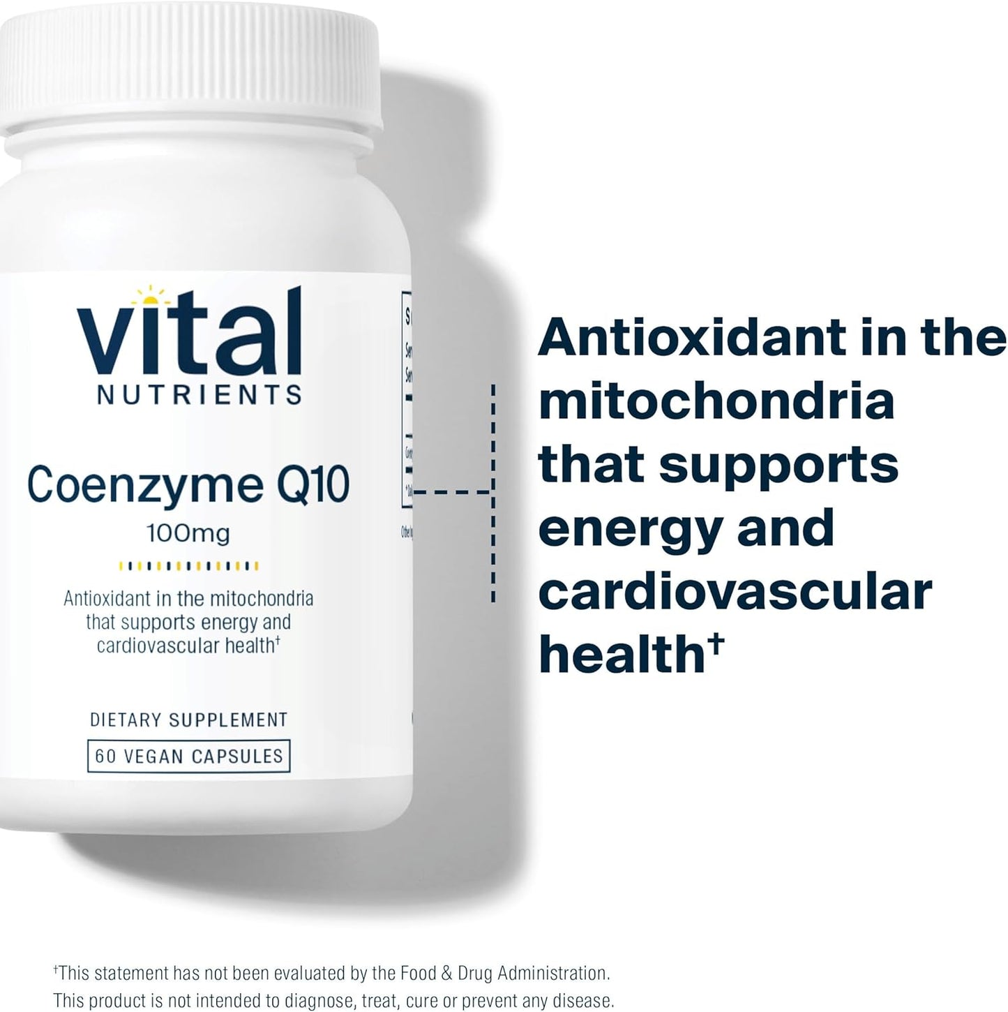 Vegan CoQ10 100mg Supplement for Heart Health & Energy - 60 Capsules, Gluten/Dairy/Soy Free, Non-GMO, Potent Antioxidant from Ubiquinone
