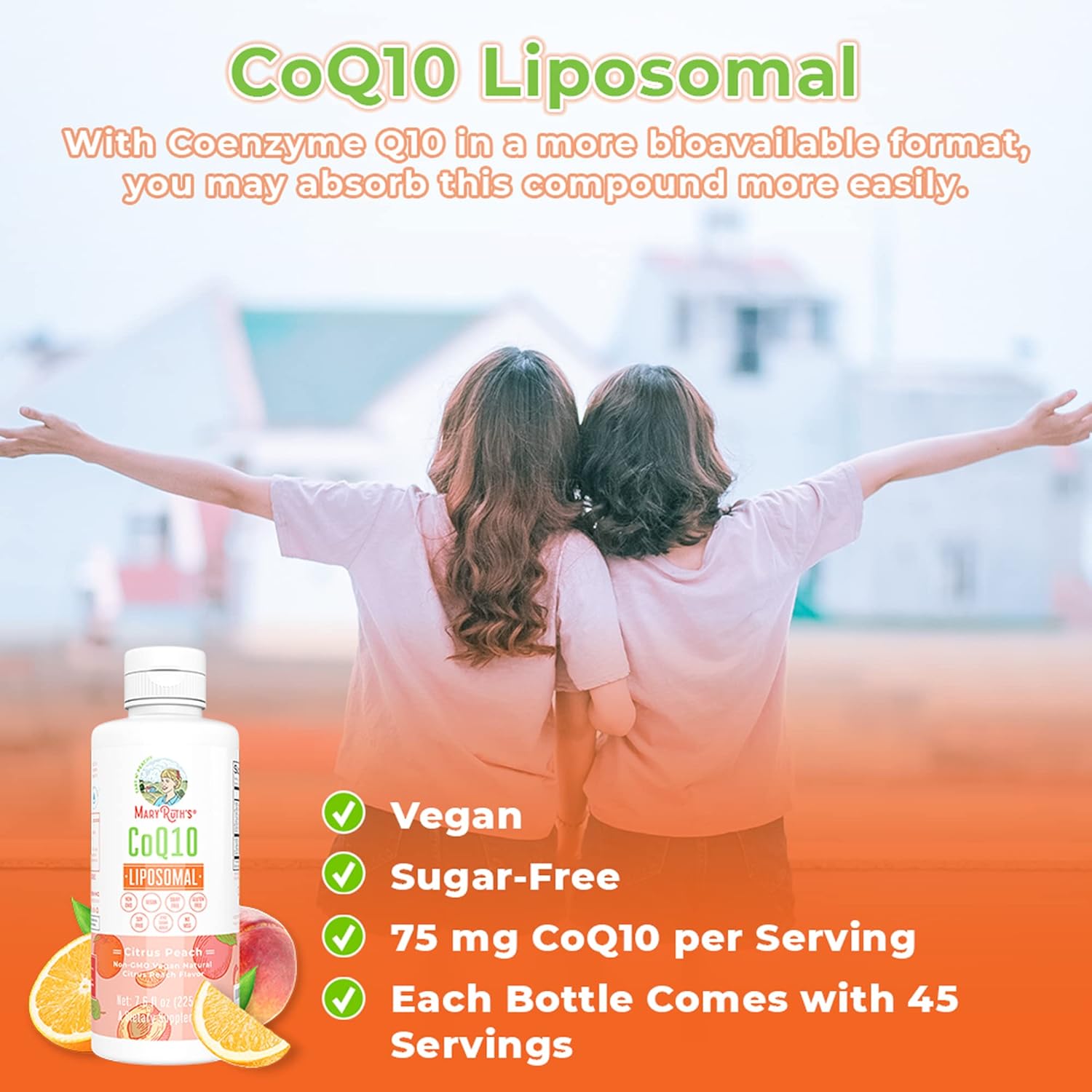 Vegan Cordyceps Liposomal & CoQ10 Vitamins for Immunity & Heart Health | Maple Spice & Citrus Peach Flavors | Clean Label Project Verified® | Non-GMO & Gluten-Free