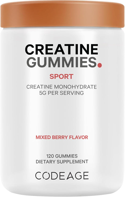Vegan Creatine Gummies with AstraGin & Astralagus - Mixed Berry Flavor - 5000mg Creatine - Non-GMO - 120 Gummies