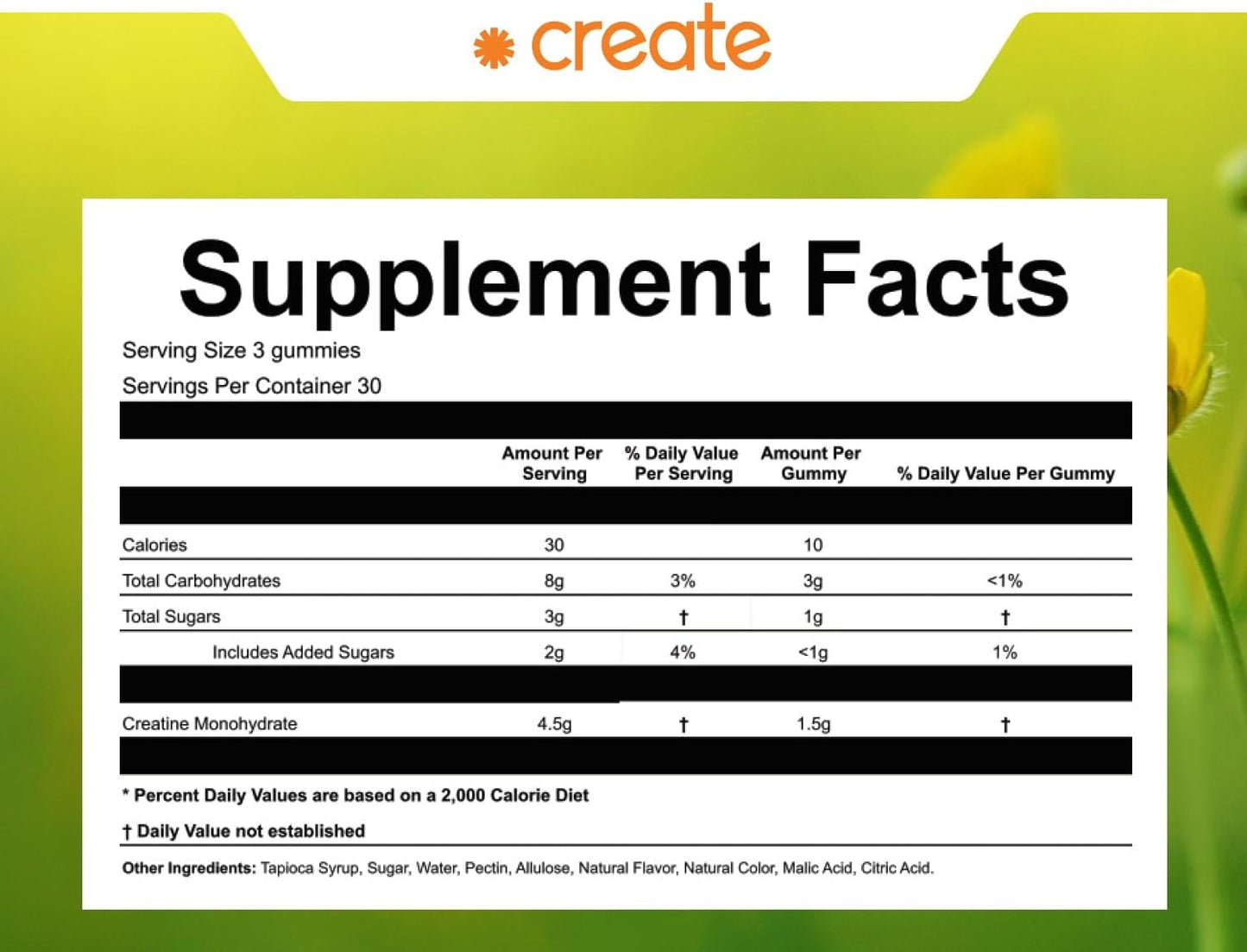 Vegan Creatine Monohydrate Gummies for Focus, Strength, Endurance - Orange Flavor, 90 ct - Non-GMO, Gluten-Free, 1.5g Creatine per Gummy - Men & Women.