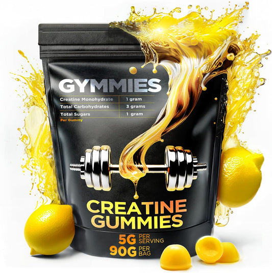 Vegan Creatine Monohydrate Gummies for Muscle Growth & Performance - 5g Creatine - Non-GMO, Gluten-Free - Made in USA - 90ct Lemon Flavor