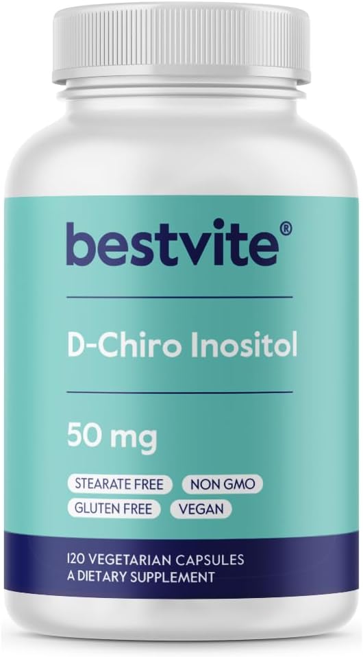 Vegan D-Chiro Inositol Supplement (120 Capsules) - Non GMO, Gluten Free - High Inositol Ratio - Stearate Free