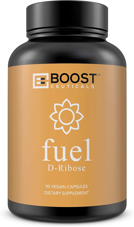 Vegan D-Ribose Capsules - Non GMO 500mg Supplement - Gluten Free, No Stearates - 90 Count by BoostCeuticals