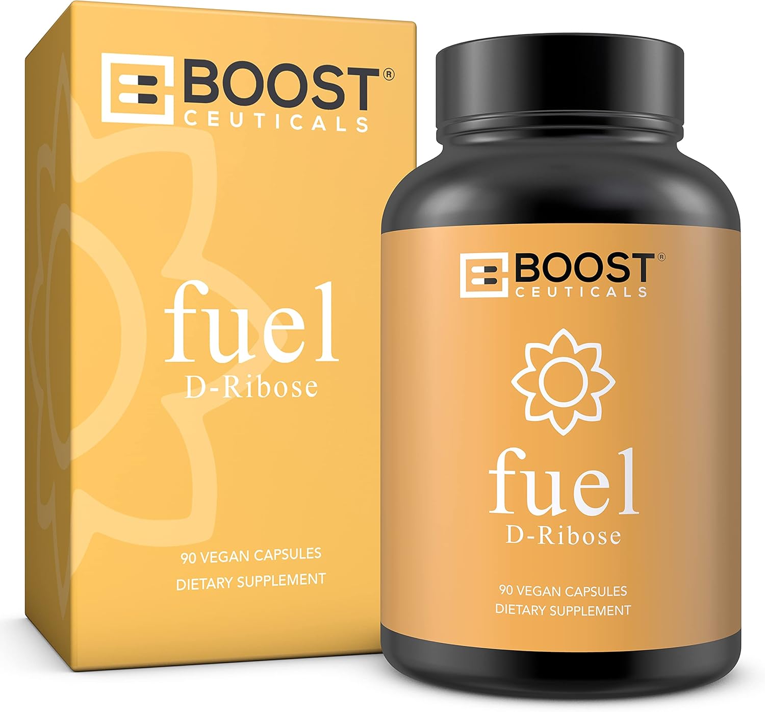 Vegan D-Ribose Capsules - Non GMO 500mg Supplement - Gluten Free, No Stearates - 90 Count by BoostCeuticals