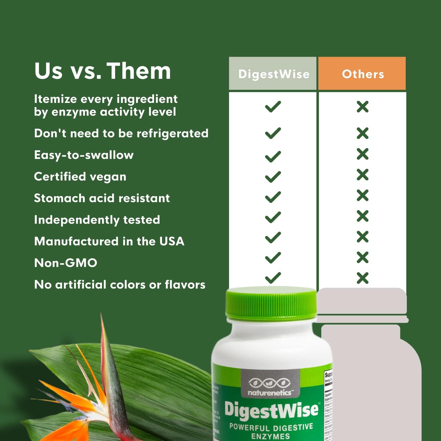Vegan Digestive Enzymes for Gas, Bloating & Constipation Relief - 90 Capsules, Keto Friendly, Lab Tested
