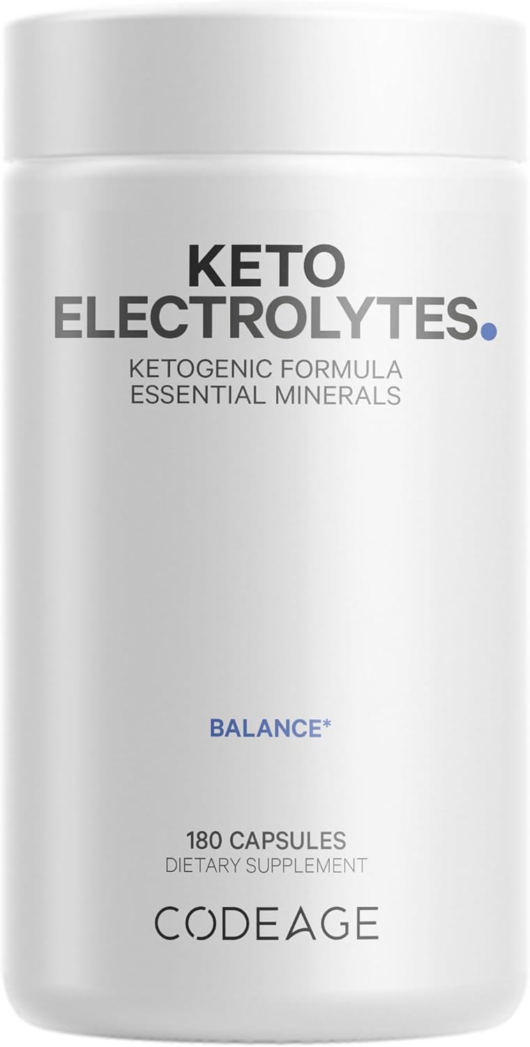 Vegan Electrolyte Supplement with Magnesium, Potassium, Calcium - Hydration Pills for Keto Diet - Non-GMO Electrolyte Tablets - 180 Capsules