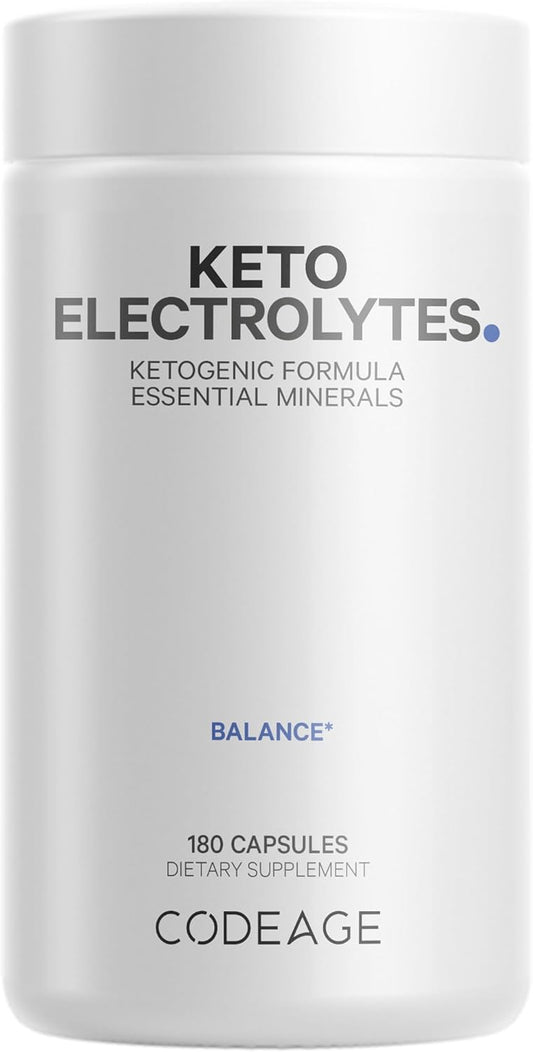 Vegan Electrolyte Supplement with Magnesium, Potassium, Calcium - Hydration Pills for Keto Diet - Non-GMO Electrolyte Tablets - 180 Capsules