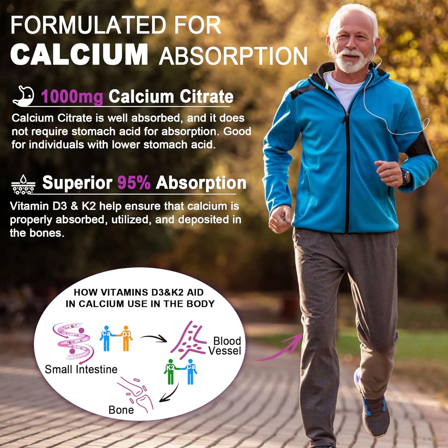 Vegan EnvyCure Sugar-Free Calcium Citrate Gummies 1000mg with Vitamin D3 K2, Magnesium, Zinc, Boron, Manganese, Copper - 120 Count, Ultimate Absorption Calcium Supplement for Bone, Muscle, and Immune Support