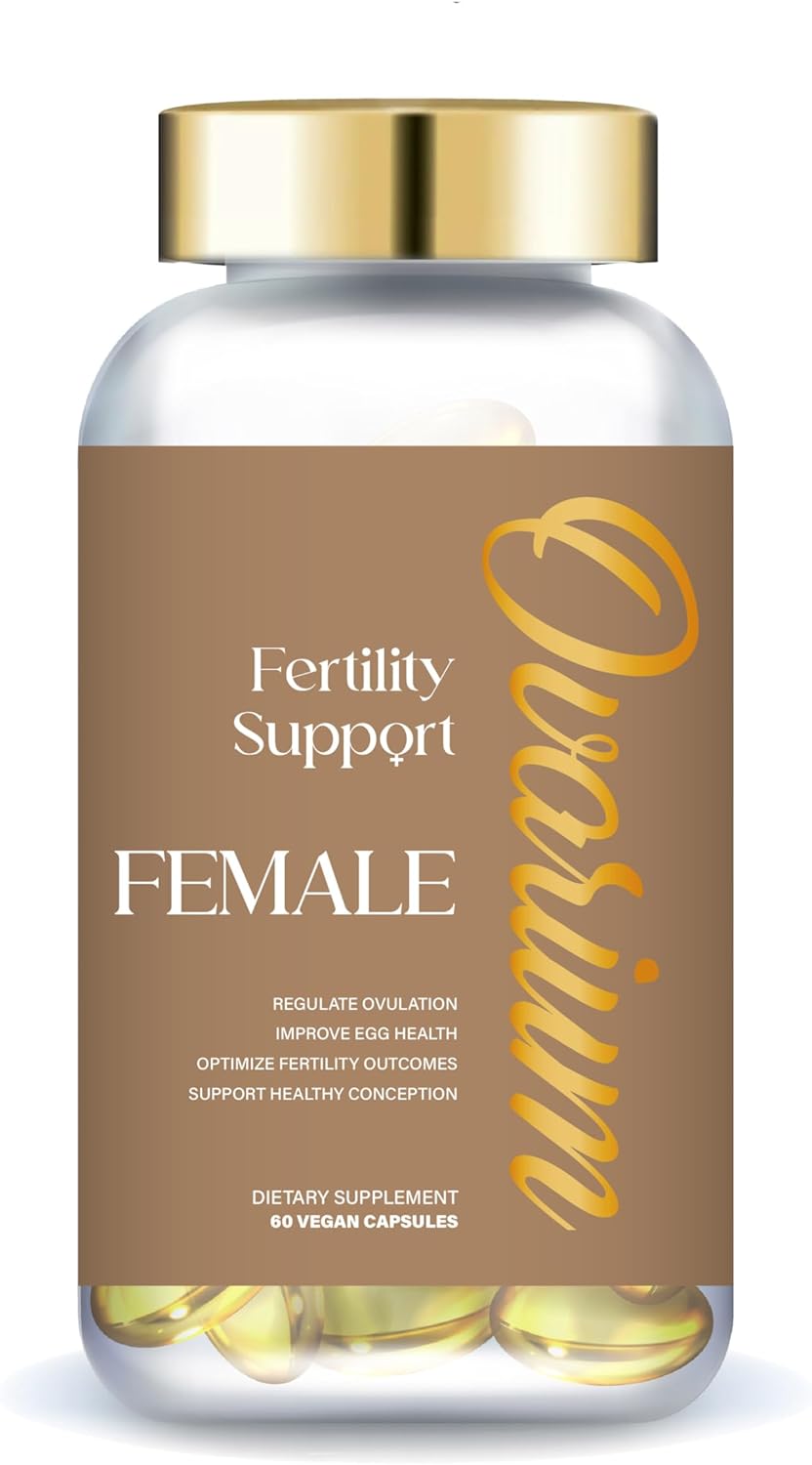 Vegan Fertility Supplement for Women - Ovarium® Female Blend with Black Tea Extract, Omega-3, Chasteberry, & Folate - Supports Conception & Egg Health - 60 Capsules