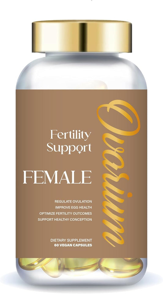 Vegan Fertility Supplement for Women - Ovarium® Female Blend with Black Tea Extract, Omega-3, Chasteberry, & Folate - Supports Conception & Egg Health - 60 Capsules