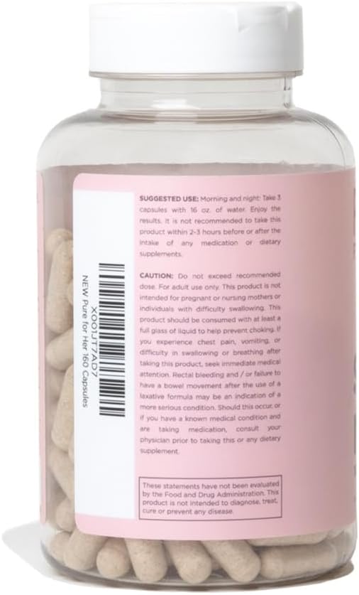 Vegan Fiber Supplement for Women | Bloat & Gas Relief, Digestive Health Support | 160 Capsules for Regularity & Appetite Control