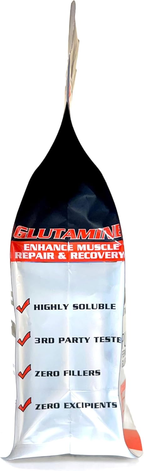 Vegan-Friendly Glutamine Powder for Post-Workout Recovery and Muscle Growth, Immune Support - Fast-Dissolving, Flavor-Free Supplement (300g)