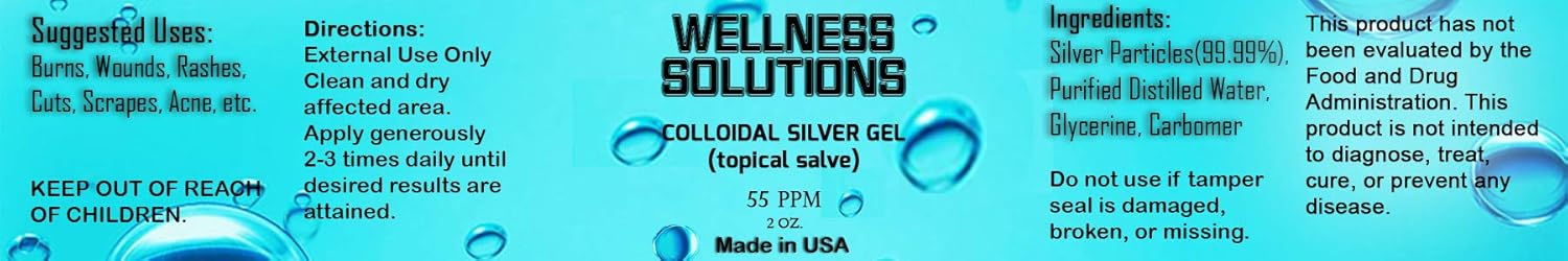 Vegan & Gluten-Free Colloidal Silver Topical Gel for Wellness - 2 oz. Size