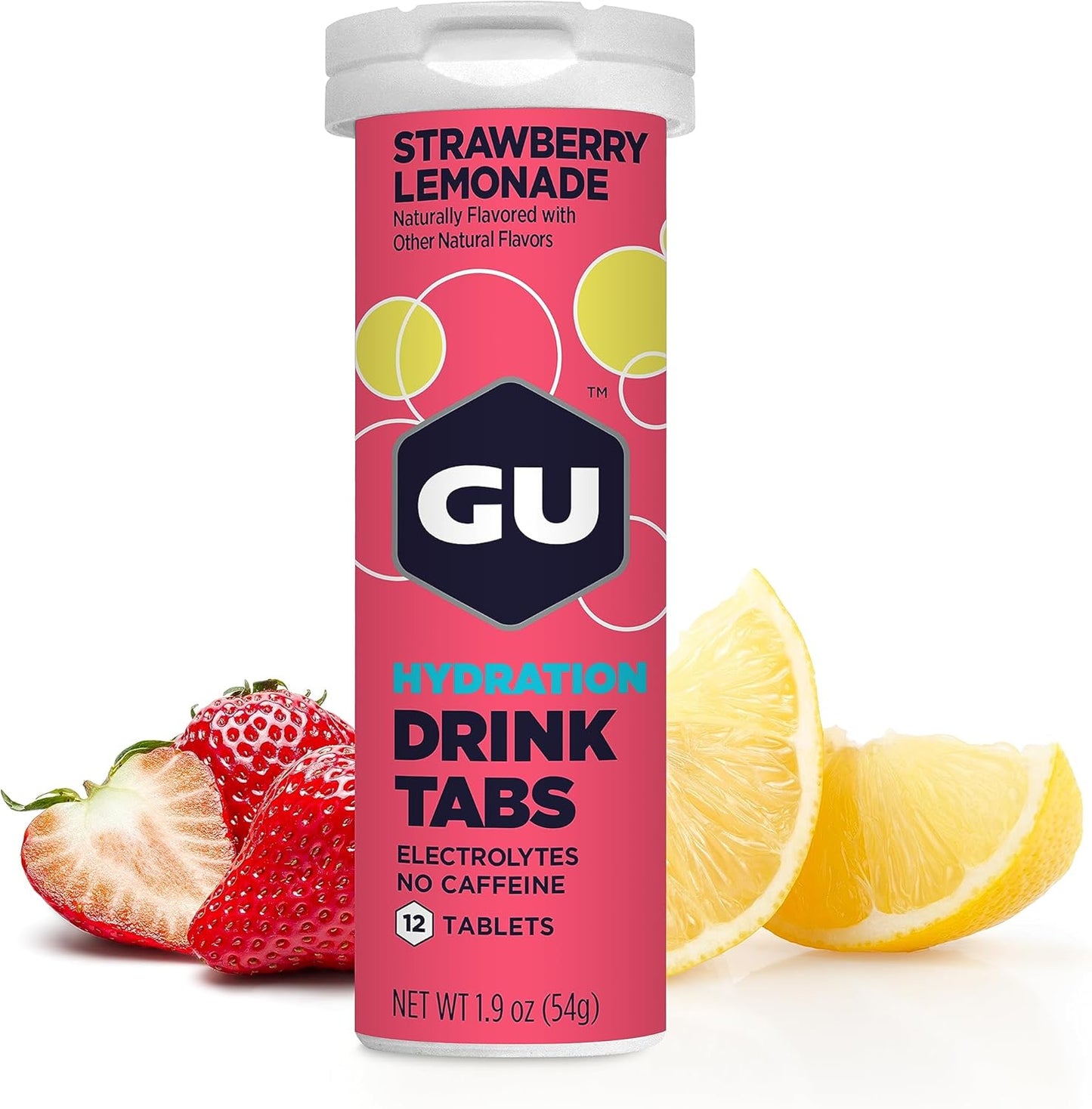 Vegan Gluten-Free Electrolyte Drink Tablets for Endurance Sports, Strawberry Lemonade, 48 Servings