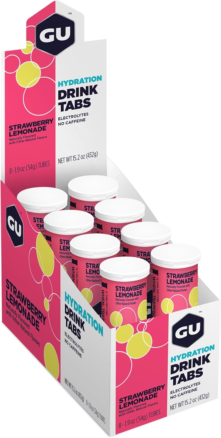 Vegan Gluten-Free Electrolyte Drink Tablets for Endurance Sports, Strawberry Lemonade, 48 Servings