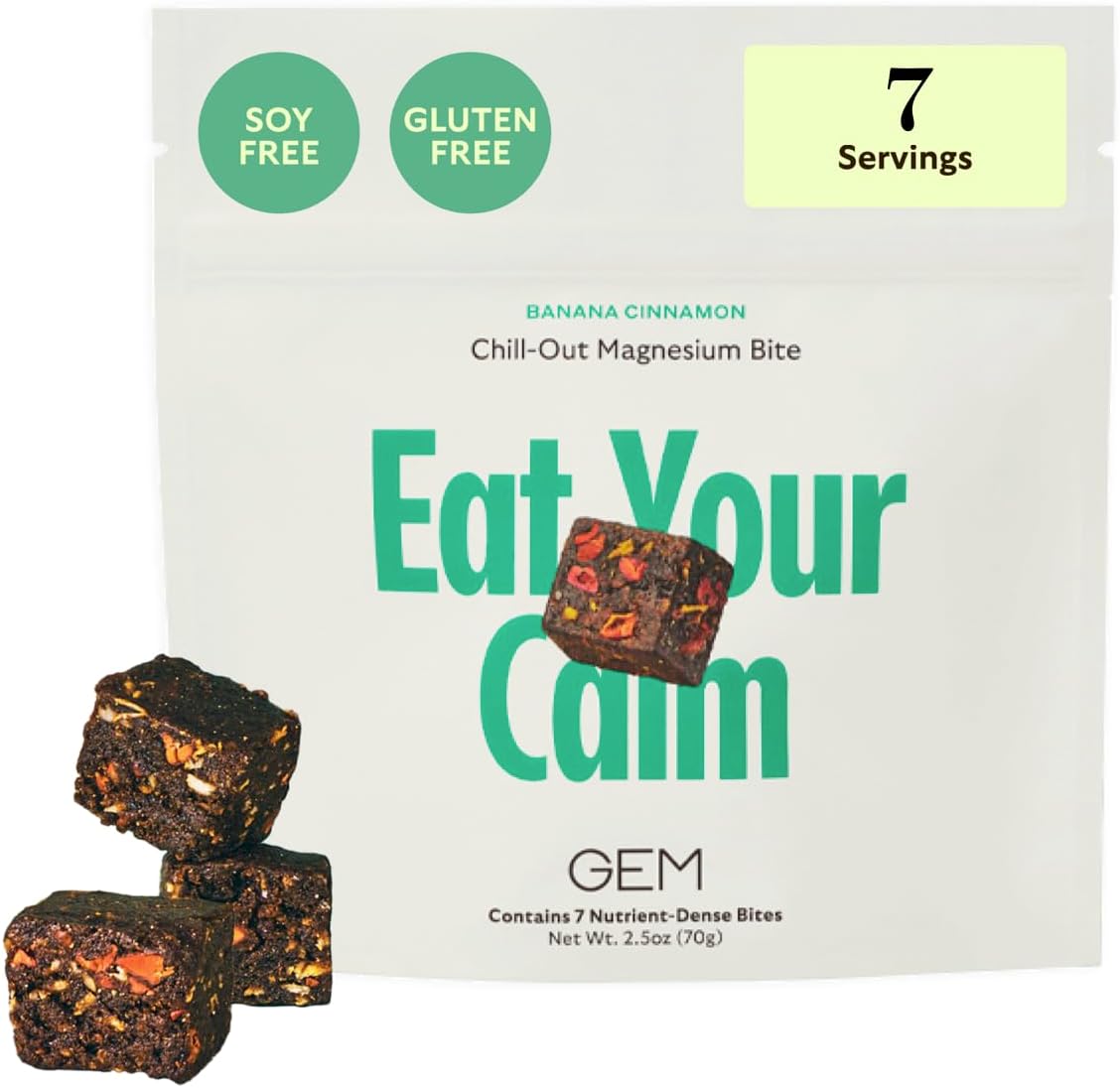 Vegan Gluten-Free GEM Calm Essentials Vitamin with Magnesium for Stress Support and Focus, Lemon Balm Flavor, 1 Pack of 7