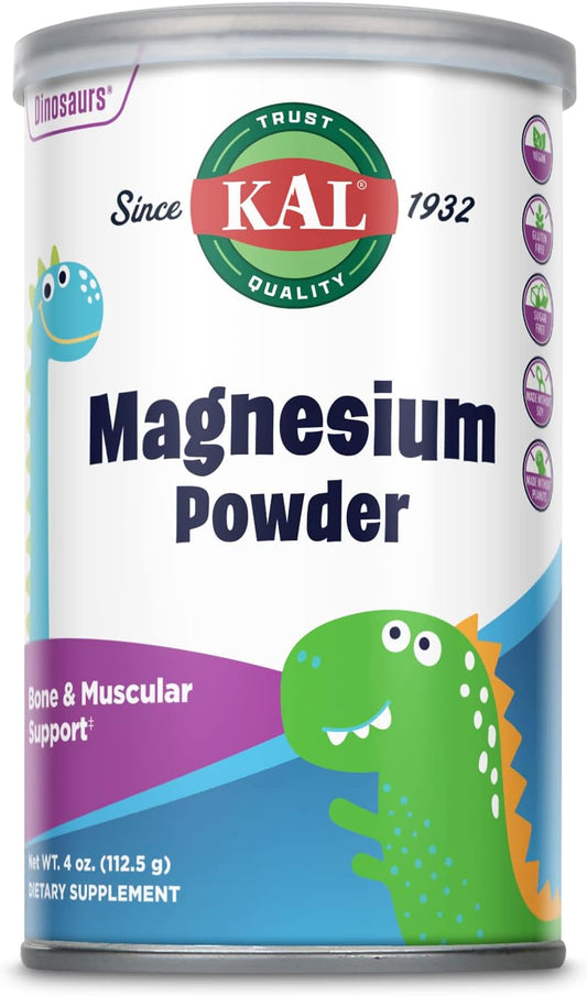 Vegan Gluten-Free Magnesium Citrate Powder for Kids, Healthy Bone & Nerve Support, 90 Servings, 4 oz
