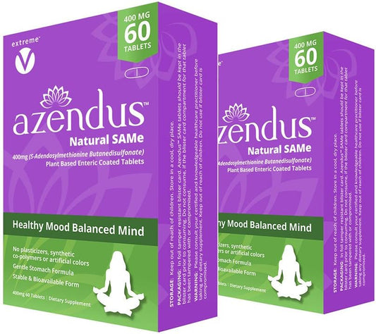 Vegan Gluten Free SAM-e Tablets 400mg - 2 Boxes of 120 Enteric Coated Tablets