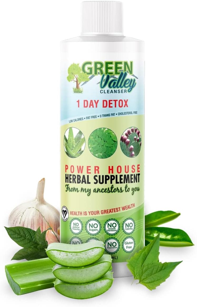 Vegan Green Valley Colon Liquid Cleanse & Liver Detox - 1 Day Formula for Healthy Digestion, Energy Boost, and Gut Support - 8 fl oz