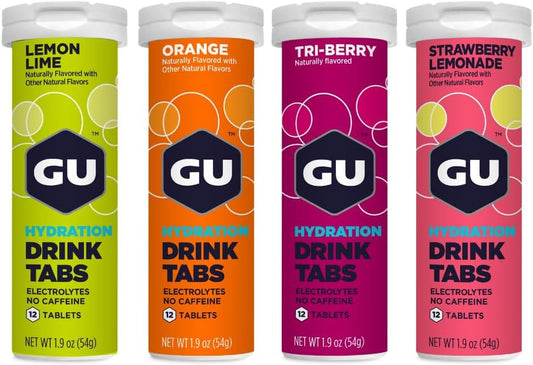 VEGAN GU Energy Electrolyte Drink Tablets for Enhanced Endurance in Running, Cycling, Triathlon - Gluten-Free & Caffeine-Free, 4-Count