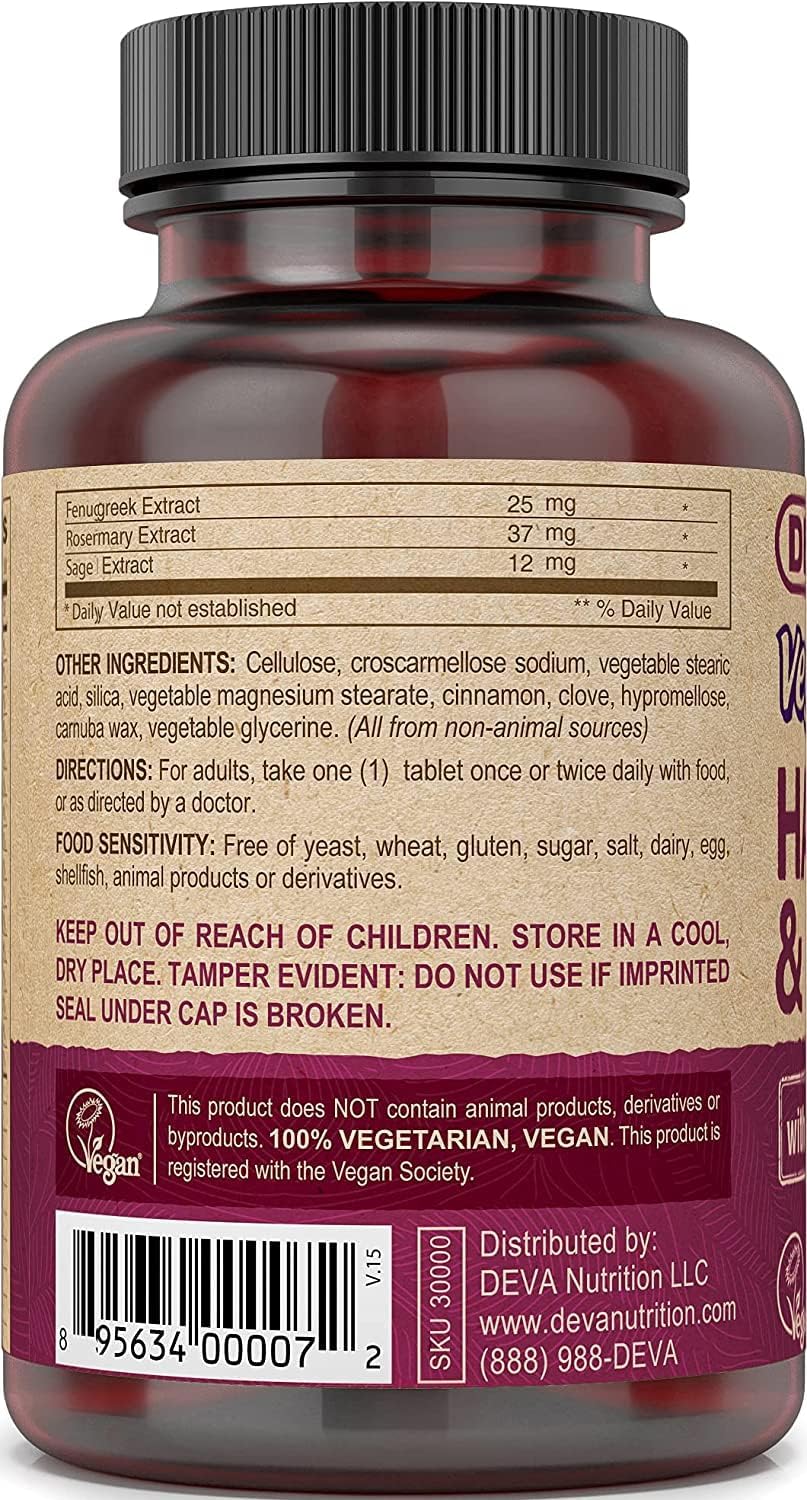 Vegan Hair, Nails & Skin Supplement with Biotin - 90 Tablets