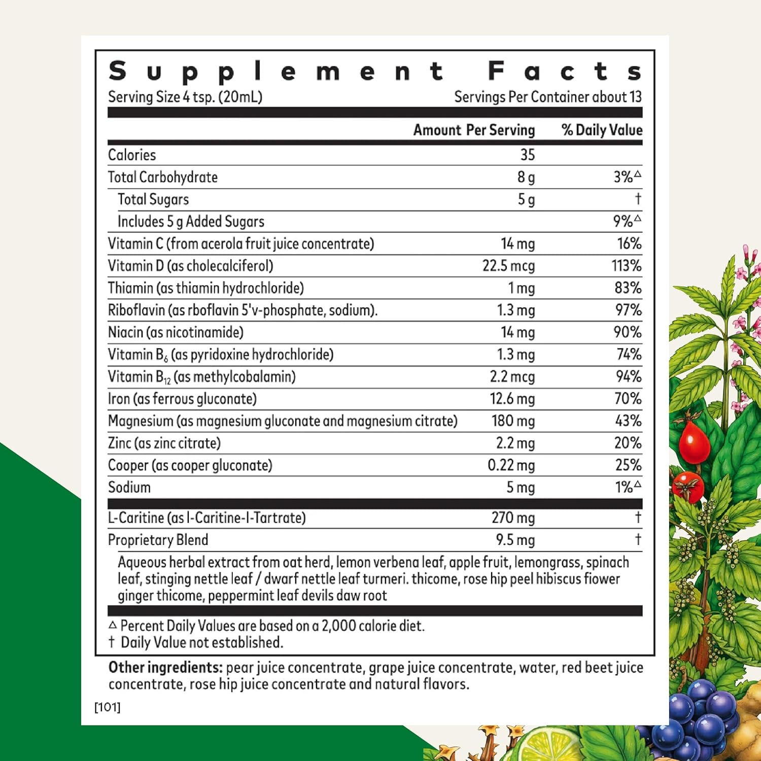 Vegan Iron Sport Liquid Mineral & Vitamin Formula - Daily Energy Support - Non-GMO & B Vitamins - 8.5 fl oz